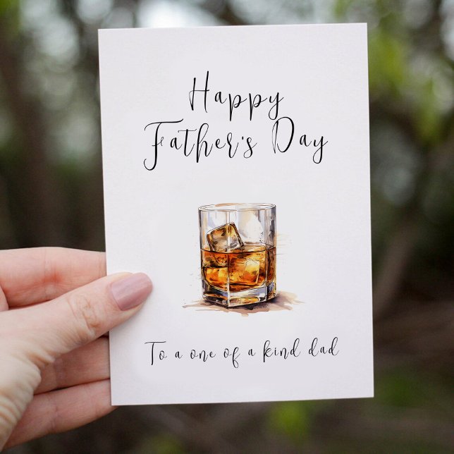 Happy Father's Day Wine Glass Watercolor Holiday Card (Creator Uploaded)
