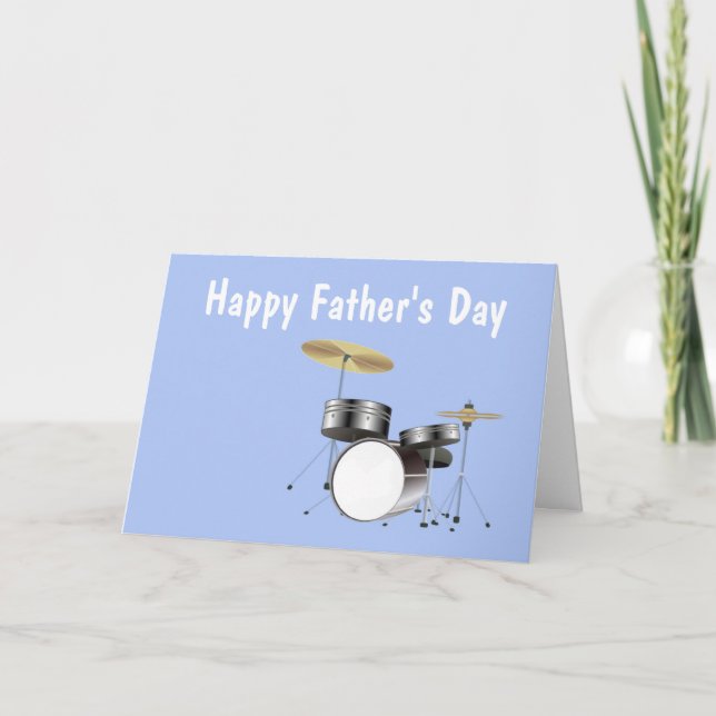 Happy Father's Day with drum kit to Dad Card (Front)