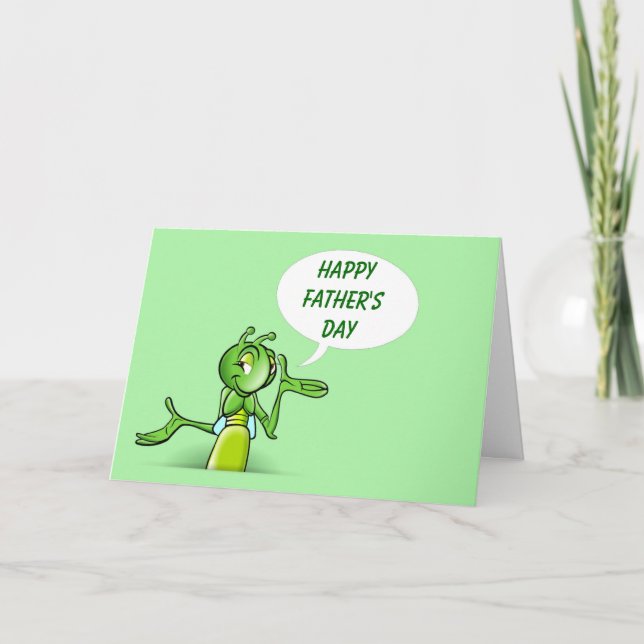 Happy Father's Day with insect cricket car to Dad Card (Front)