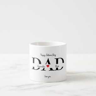 Happy Father's Day with Kids' Names - Espresso Cup