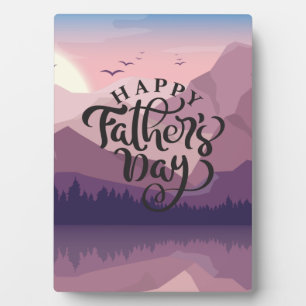 Happy Father's Day with mountains Plaque