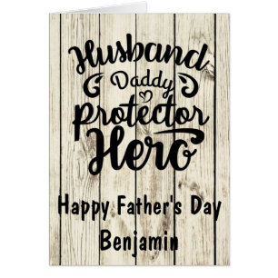 Happy Father's Day Wood Background Cards