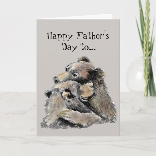 Happy Fathers Day Worlds Best Bear Hugger Card