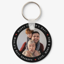 Happy Fathers Day World's Best Grandpa Cool Trendy Keychain