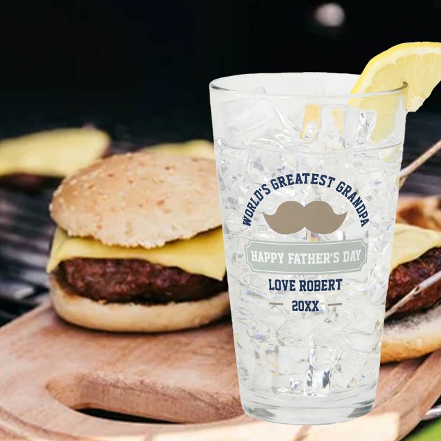 Happy Fathers Day - Worlds Greatest Grandpa Glass (Creator Uploaded)