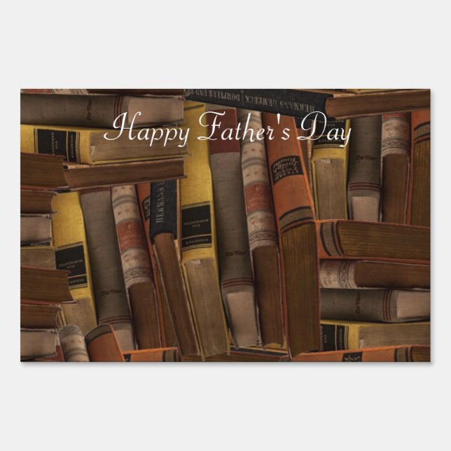 Happy Father's Day Yard Sign Books (Front)