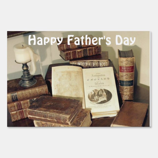 Happy Father's Day Yard Sign Books (Front)
