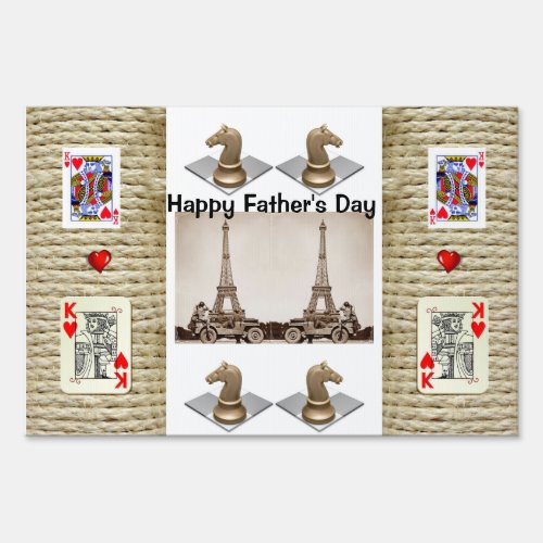 Happy Fathers Day Yard Sign Chess