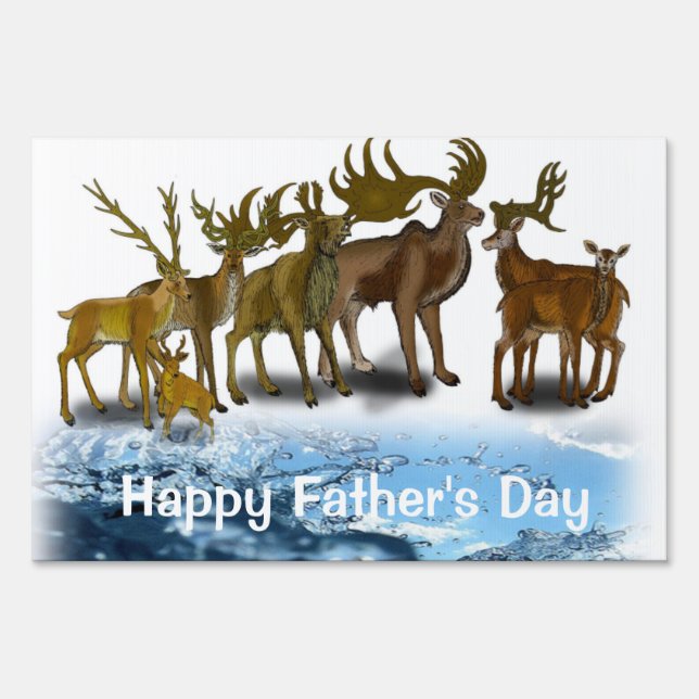 Happy Father's Day Yard Sign Moose (Front)