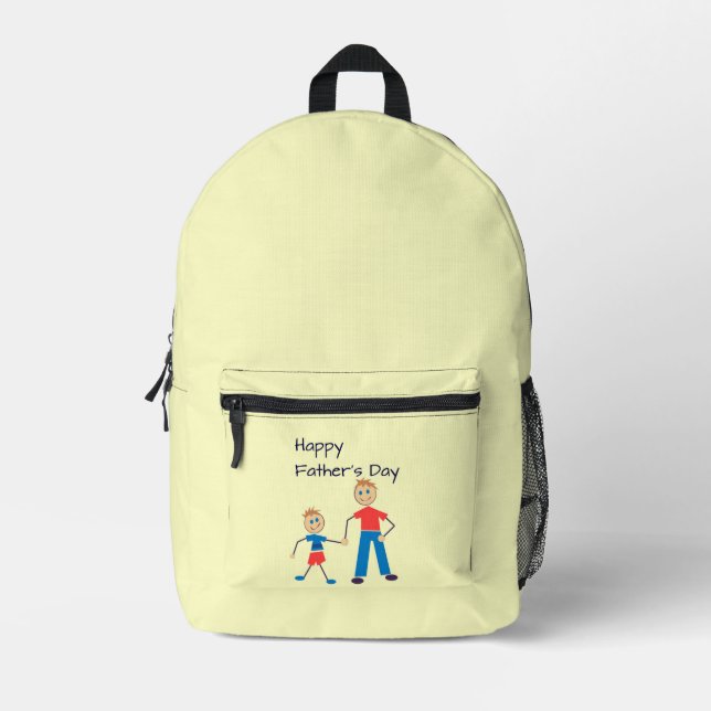 Happy Father's Day yellow  Printed Backpack (Front)