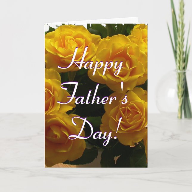 Happy Father's Day Yellow Roses I Card (Front)