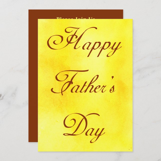 Happy Fathers Day Yellow Summer Picnic Party Invitation (Front/Back)
