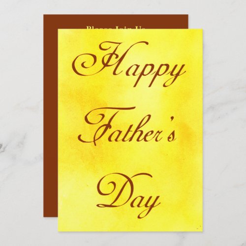 Happy Fathers Day Yellow Summer Picnic Party Invitation