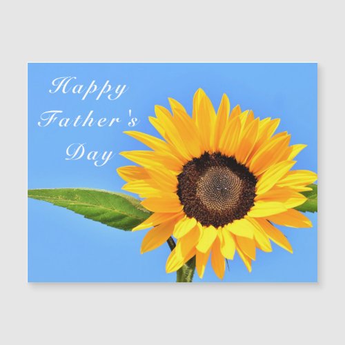 Happy Fathers Day Yellow Sunflower on Blue Sky 