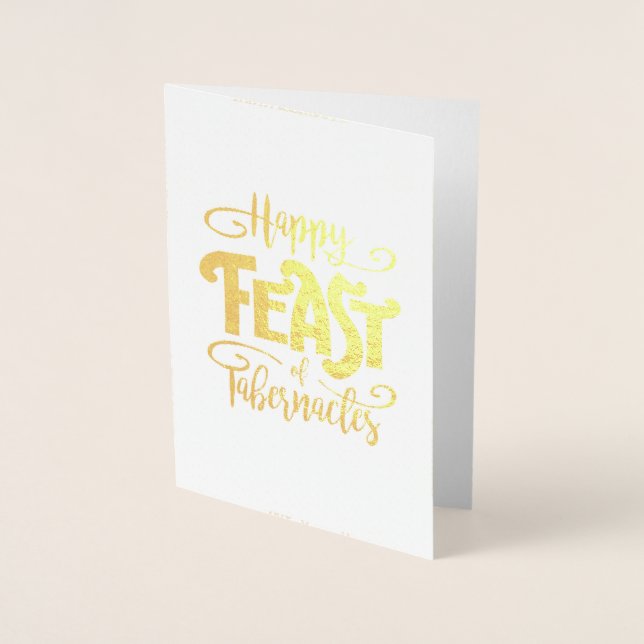 Happy Feast Gold Foil Greeting Card (Front)