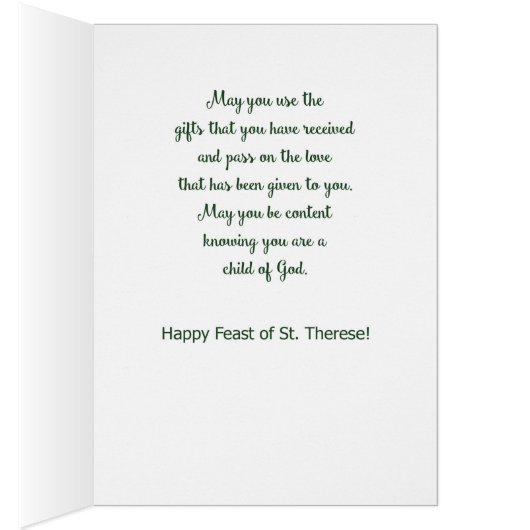Happy Feast of St, Therese the Little Flower (Inside (Right))