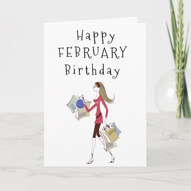 HAPPY ***FEBRUARY*** BIRTHDAY FOR **HER** CARD (Front)