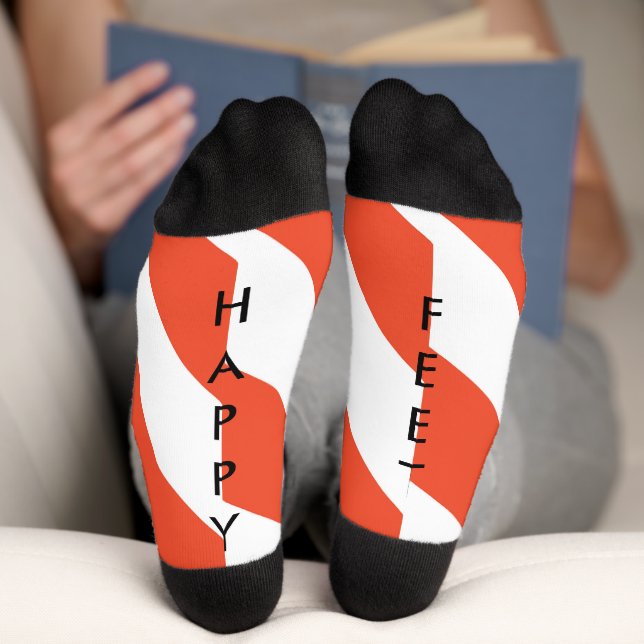 Happy Feet Candy Cane Socks (Bottom)