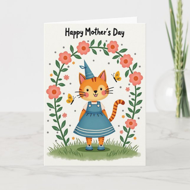 Happy Feline Mothers Day Art Card (Front)