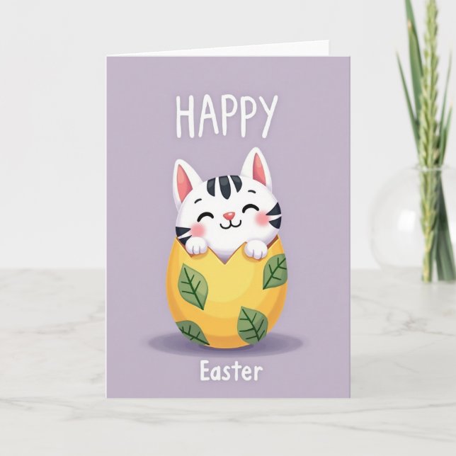 Happy Feline Springtime Card (Front)