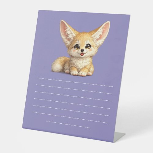 Happy Fennec Fox Cute Positive Vibes Design Pedestal Sign