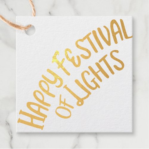 Happy Festival of Lights Foil Favor Tags
