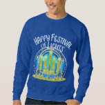 Happy Festival of Lights Hanukkah Menorah Sweatshirt<br><div class="desc">Happy Festival of Lights Hanukkah Menorah</div>