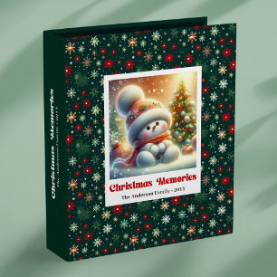 Happy festive Christmas snowman custom kids memory 3 Ring Binder