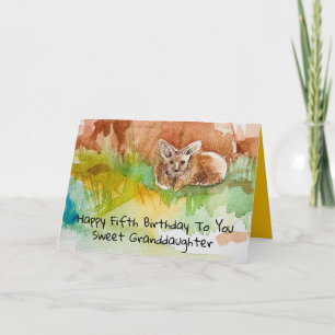 Happy Fifth Birthday Granddaughter Kit Fox Card