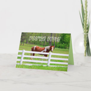 Happy Fifth Birthday Paint Horse Card