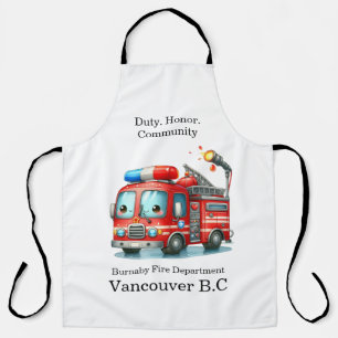 Happy fire truck ready for action! apron