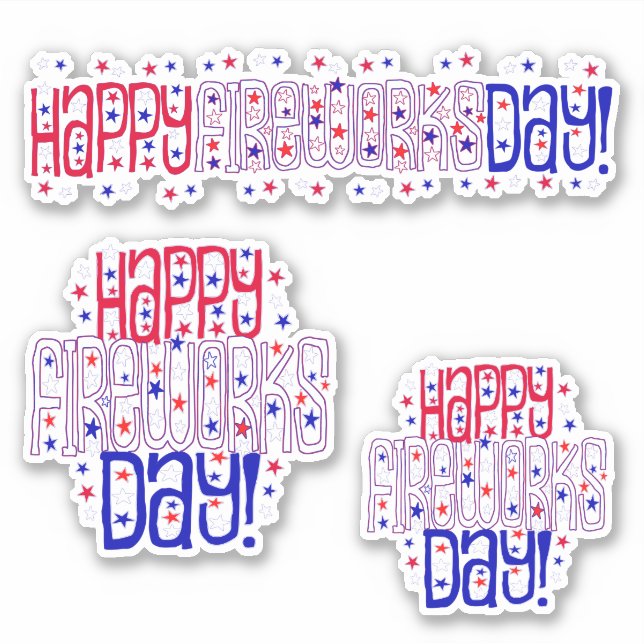 Happy Fireworks Day * Independence Day Sticker (Front)