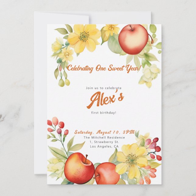 Happy First Birthday! 1st Anniversary Party Invitation (Front)