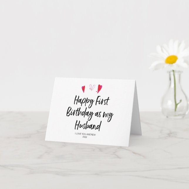Happy 1st Birthday As My Husband Card Husband First Birthday Card After Marriage From Wife, Geburtstagskarte Für Frisch Verheiratete Ehemann-151836