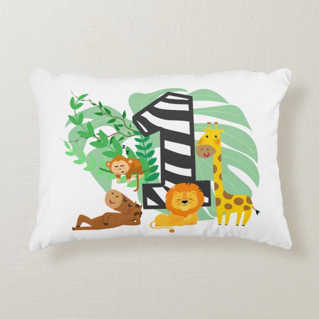 Happy First Birthday Baby! Accent Pillow (Front)
