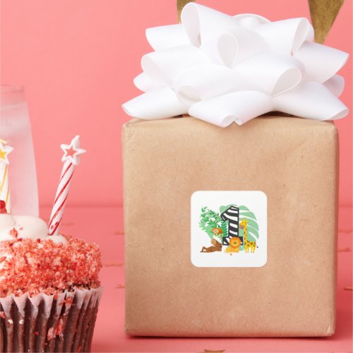 Happy First Birthday Baby Square Sticker