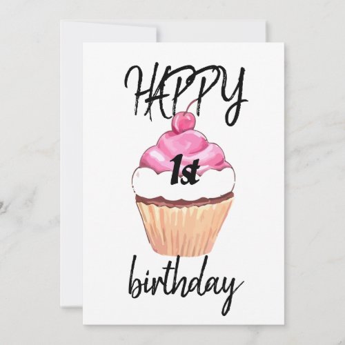 Happy First Birthday Card