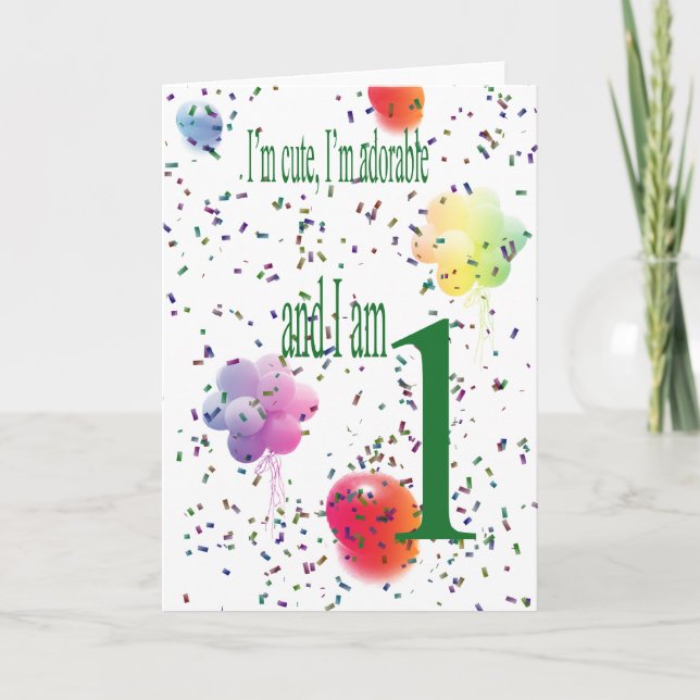 Happy First Birthday Card (Front)