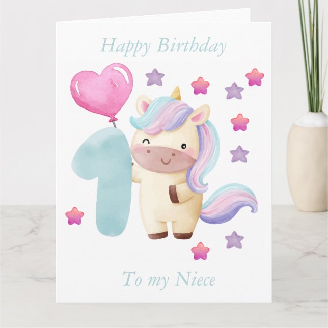 Happy first Birthday to my Niece" Card (Front)