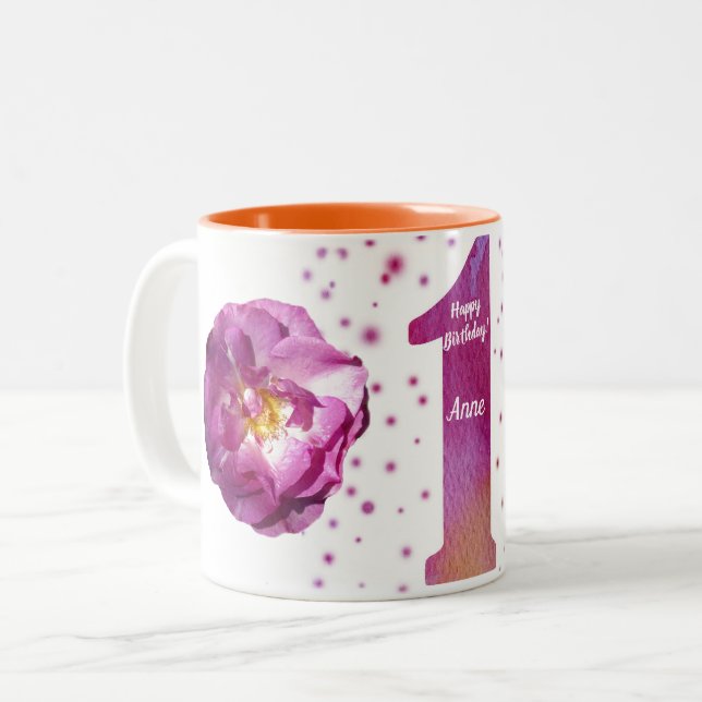 Happy First Birthday Two-Tone Mug (Front Left)