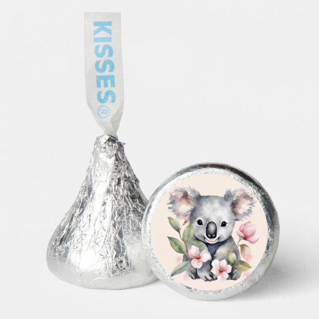 Happy First Birthday Watercolor Koala Hershey®'s Kisses® (Front)