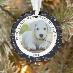 Happy First Christmas Custom Photo Ornament