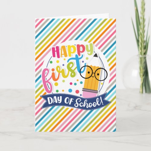 Happy first day at school card