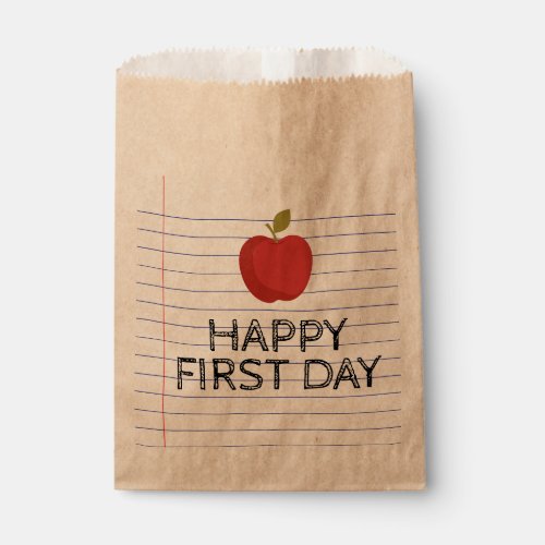 Happy First Day Back to School Apple Teacher  Favo Favor Bag