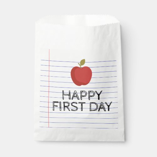 Happy First Day Back to School Apple Teacher  Favor Bag