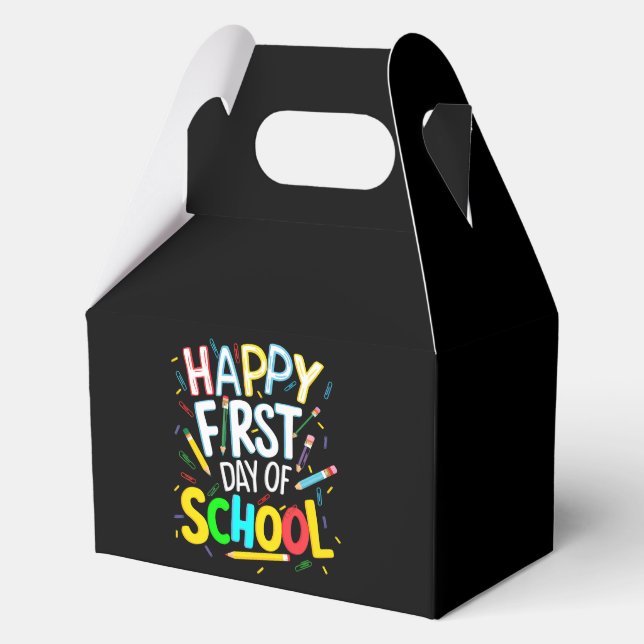 Happy First Day Back to School Favor Boxes (Front)