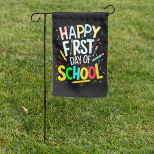 Happy First Day Back to School Garden Flag