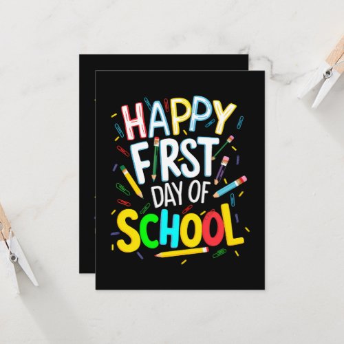 Happy First Day Back to School Invitation