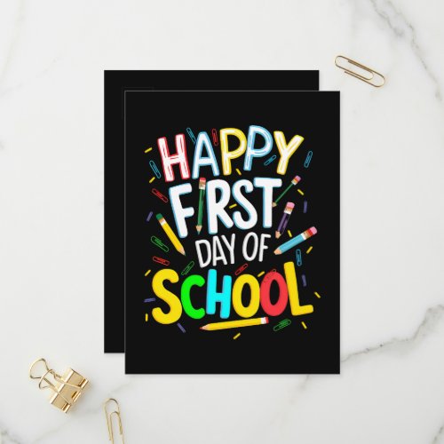 Happy First Day Back to School Invitation Postcard