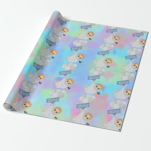 Happy First Day Birthday  Wrapping Paper